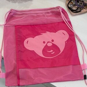 Build-A-Bear Pink Mesh Drawstring Bag